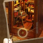 DIY Wooden Book Nook Miniature Dollhouse with musical LED light Sensor 006B - Image 11