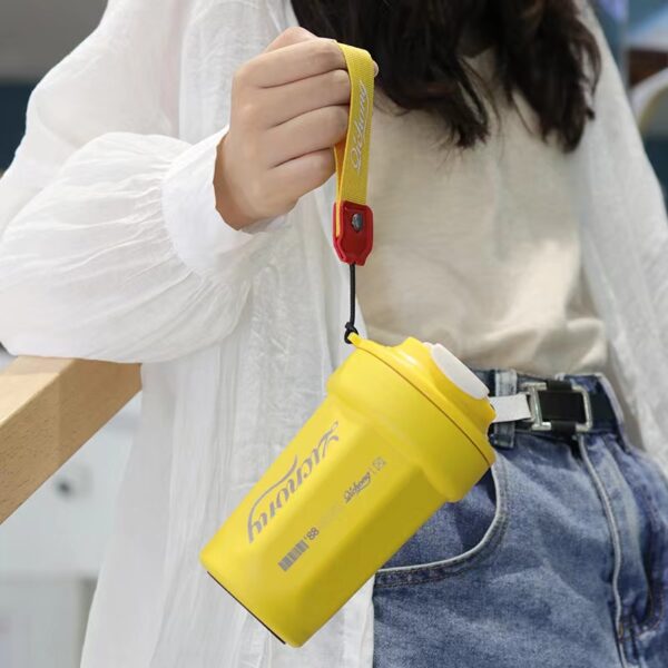 Travel Coffee Cup Portable Stainless Steel Thermos with Lid-White 480ML - Image 7