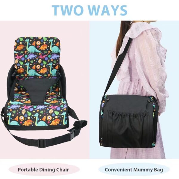 Portable Travel Booster Seat Mummy Bag - Blue Circle - Image 3