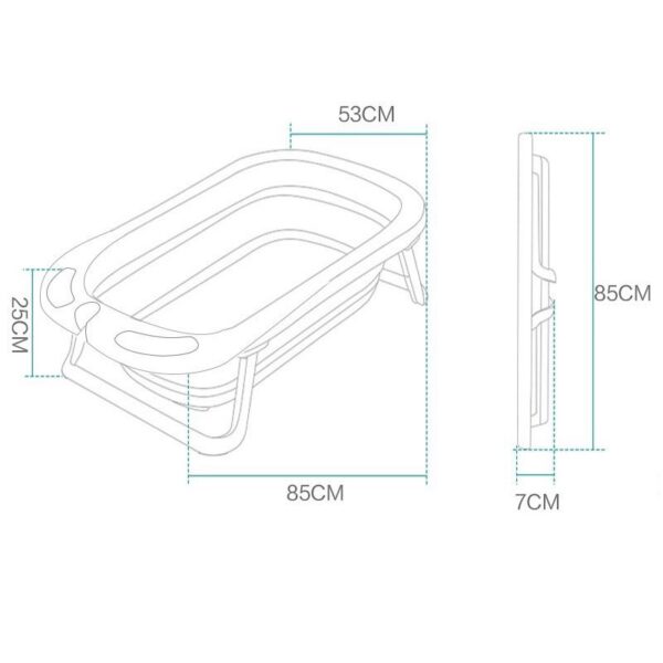 Foldable Baby Bathtub with Support Mat Water Thermometer - Pink - Image 2