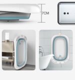 Foldable Baby Bathtub with Support Mat Water Thermometer - Pink - Image 3