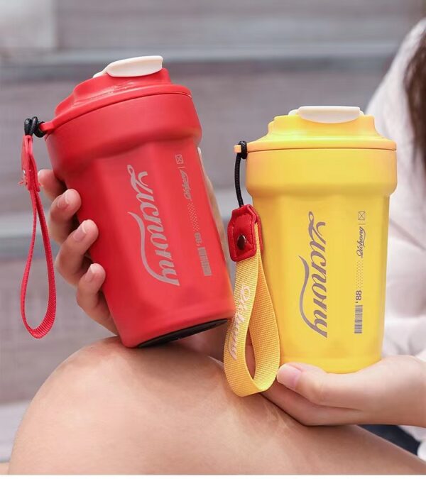 Travel Coffee Cup Portable Stainless Steel Thermos with Lid-Red 480ML - Image 7