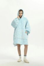 Wearable Blanket Hoodie Luminous Glow in Dark One size Hooded - Adult Blue