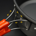 Outdoor Camping Cookware Water Kettle Frying Pan Cooking Set - Orange - Image 5