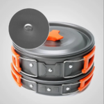 Outdoor Camping Cookware Water Kettle Frying Pan Cooking Set - Orange - Image 8