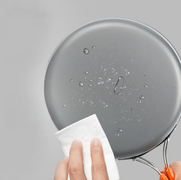 Outdoor Camping Cookware Water Kettle Frying Pan Cooking Set - Orange - Image 7