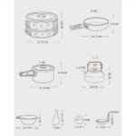 Outdoor Camping Cookware Water Kettle Frying Pan Cooking Set - Orange - Image 6