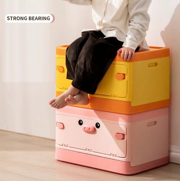 Cute Toy Storage Box Two Way Opening - Yellow Duck - Image 4