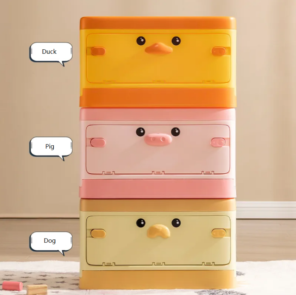 Cute Toy Storage Box Two Way Opening - Yellow Duck - Image 3