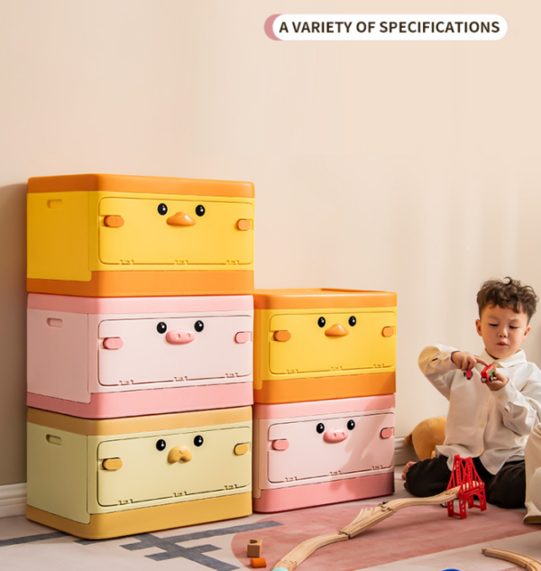 Cute Toy Storage Box Two Way Opening - Yellow Duck - Image 8