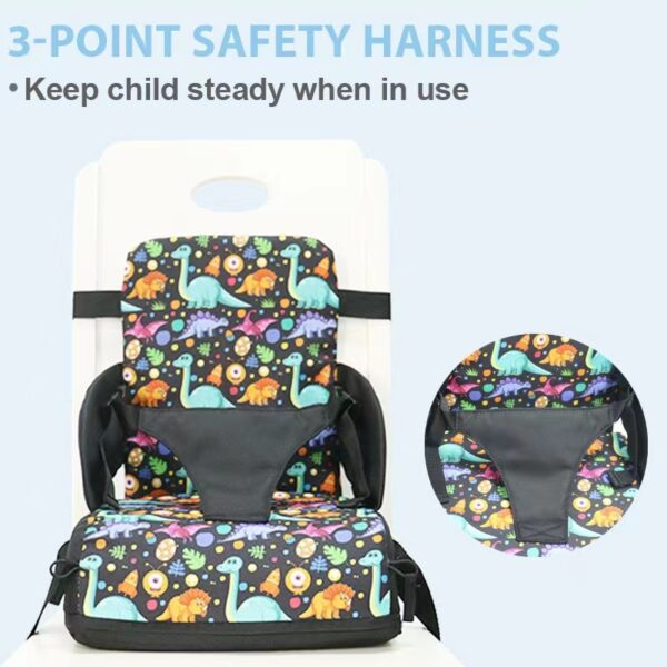 Portable Travel Booster Seat Mummy Bag - Blue Circle - Image 4