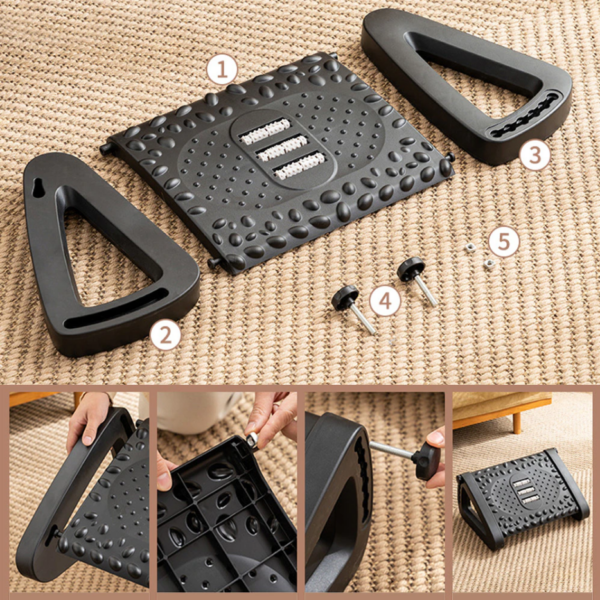 Under Desk Footrest with Height Adjustable Ergonomic Foot Rest - Green - Image 7