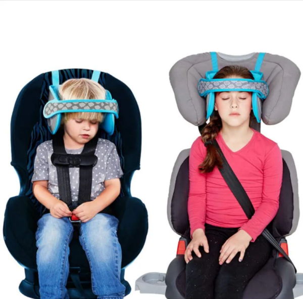 Kids Car Seat Head Support Sleeping head support- Blue - Image 3