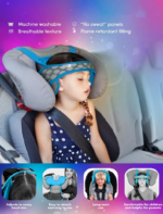 Kids Car Seat Head Support Sleeping head support- Blue - Image 5