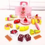 Wooden Decoration Cake Ice Cream Cutting Set Pretend Play Toy Gift Set - Image 9