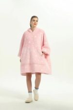 Wearable Blanket Hoodie Luminous Glow in Dark One size Hooded - Adult Pink - Image 11