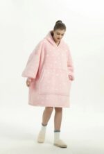 Wearable Blanket Hoodie Luminous Glow in Dark One size Hooded - Adult Pink - Image 8