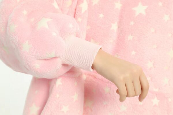 Wearable Blanket Hoodie Luminous Glow in Dark One size Hooded - Adult Pink - Image 7