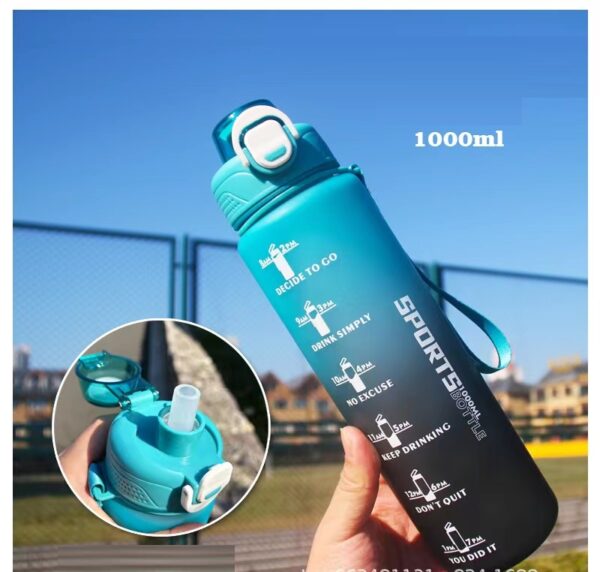 sportscup01 Water Bottle Dual-Way Drink 1L - Turquoise - Image 1