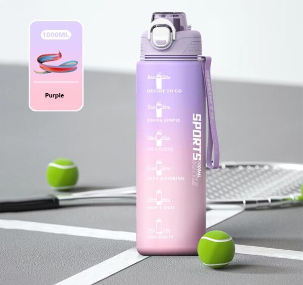 Water Bottle Dual-Way Drink 1L - Purple - Image 1