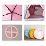 Kids Play Tent Portable Playhouse Indoor Tent with Mat and Light - Blue - Image 7