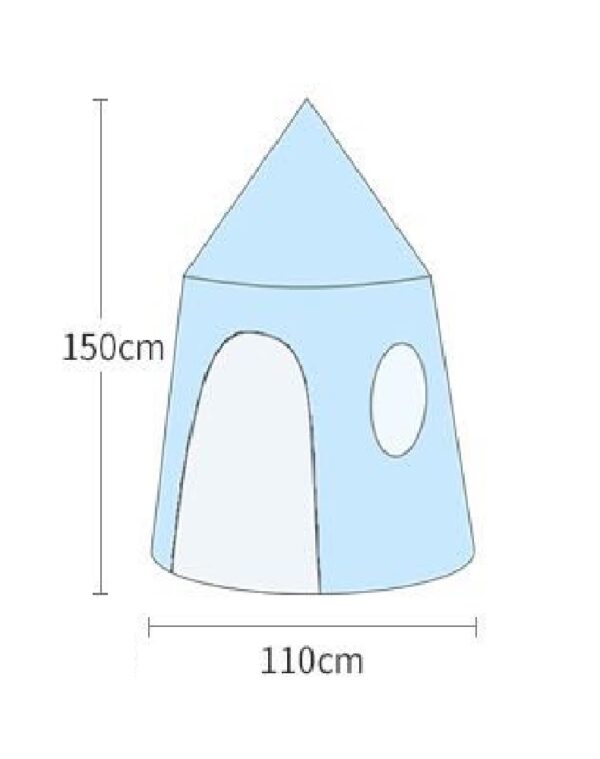 Kids Play Tent Portable Playhouse Indoor Tent with Mat and Light - Blue - Image 5