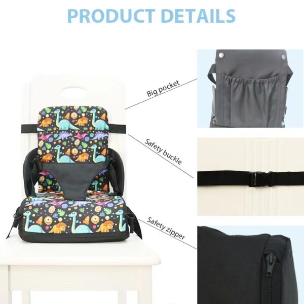Portable Travel Booster Seat Mummy Bag - Blue Circle - Image 6