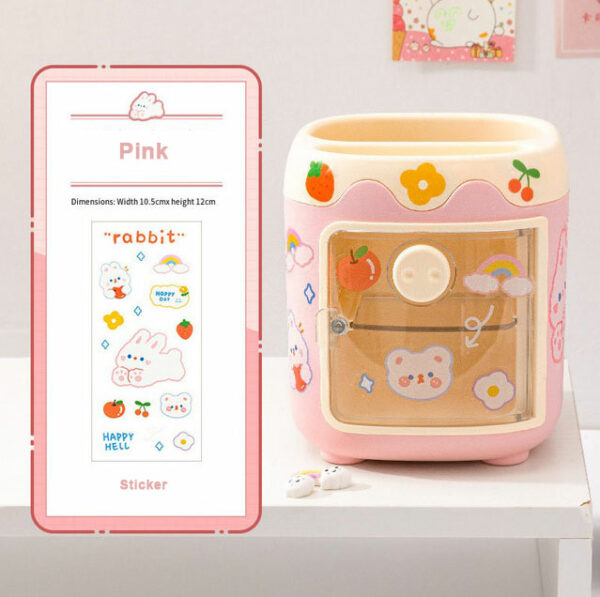 Pen Holder Makeup Brushes Holder Desktop Organiser - Pink - Image 2