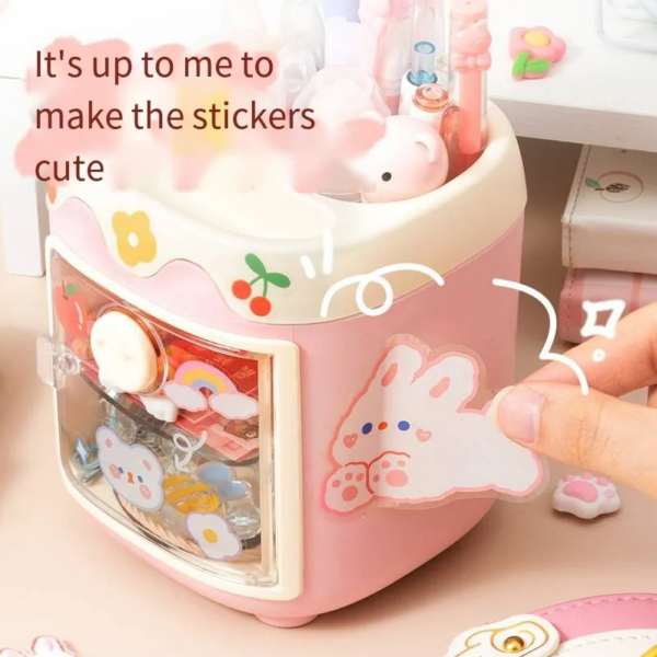 Pen Holder Makeup Brushes Holder Desktop Organiser - Purple - Image 3