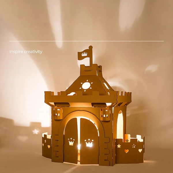 DIY Cardboard Playhouse Castle Play Tent Play House - Image 3