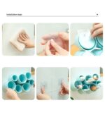 Pen Holder Makeup Brushes Holder Desktop Organiser Wall Mounted-Blue - Image 3