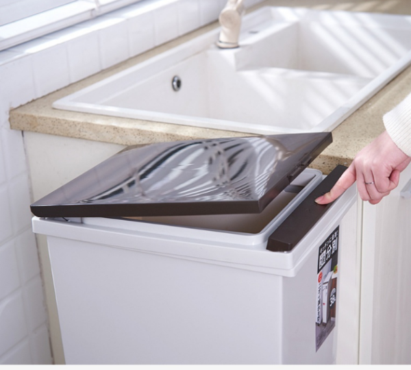 Rubbish Bin 2 layers 38L - White Lid - Image 10