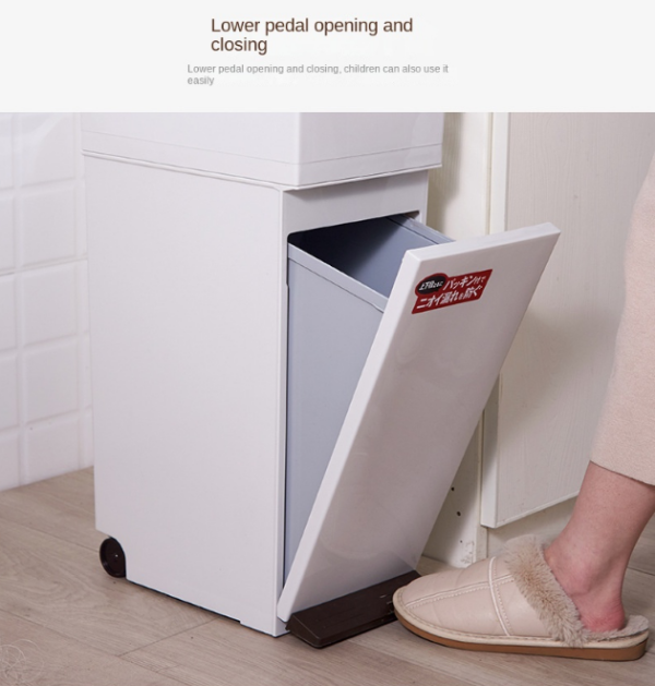 Rubbish Bin 2 layers 38L - White Lid - Image 8