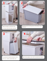 Rubbish Bin 2 layers 38L - White Lid - Image 16