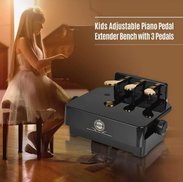 Adjustable Height Piano Pedal Extender Bench Foot Stool with Pedals - Image 9