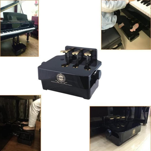 Adjustable Height Piano Pedal Extender Bench Foot Stool with Pedals - Image 5