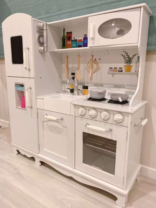 Wooden Simulation Kitchen Pretend Play Toy With Cookware - Image 2