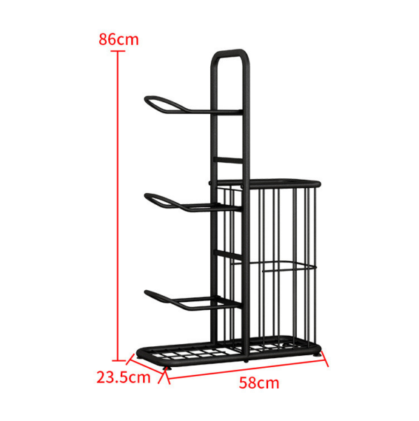 3 Tier Ball Rack Ball Storage Sports Equipment - Image 2