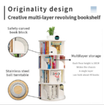 Kids bookshelf 360 degree rotation extra storage 5 layers - Image 4