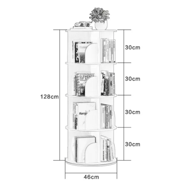 Kids bookshelf 360 degree rotation extra storage 4 layers - Image 2