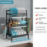 3 Tier Kitchen Dish Rack Storage Unit Kitchen Shelf - Image 2