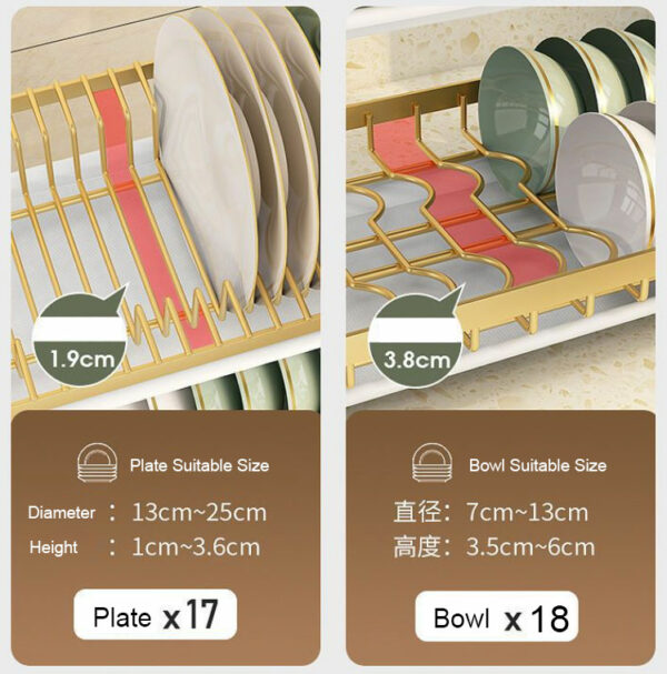 3 Tier Kitchen Dish Rack Storage Unit Kitchen Shelf - Image 5