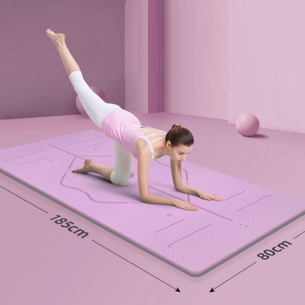 Yoga Mat Skipping Mat Non-slip Extra Thick Gym Mat Fitness Excise TPE Mat Pink - Image 2