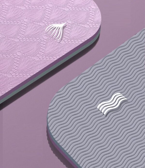 Yoga Mat Skipping Mat Non-slip Extra Thick Gym Mat Fitness Excise TPE Mat Pink - Image 4