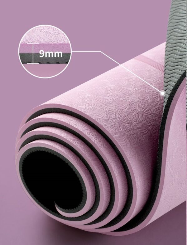 Yoga Mat Skipping Mat Non-slip Extra Thick Gym Mat Fitness Excise TPE Mat Pink - Image 3