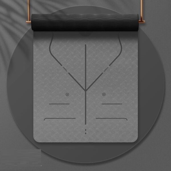 Yoga Mat Skipping Mat Non-slip Extra Thick Gym Mat Fitness Excise TPE Mat Grey - Image 1