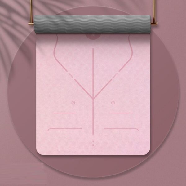 Yoga Mat Skipping Mat Non-slip Extra Thick Gym Mat Fitness Excise TPE Mat Pink - Image 1