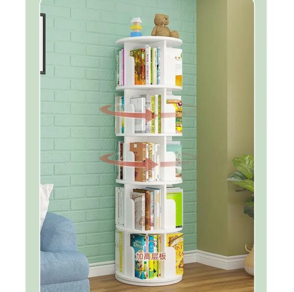 Kids bookshelf 360 degree rotation extra storage 5 layers - Image 6