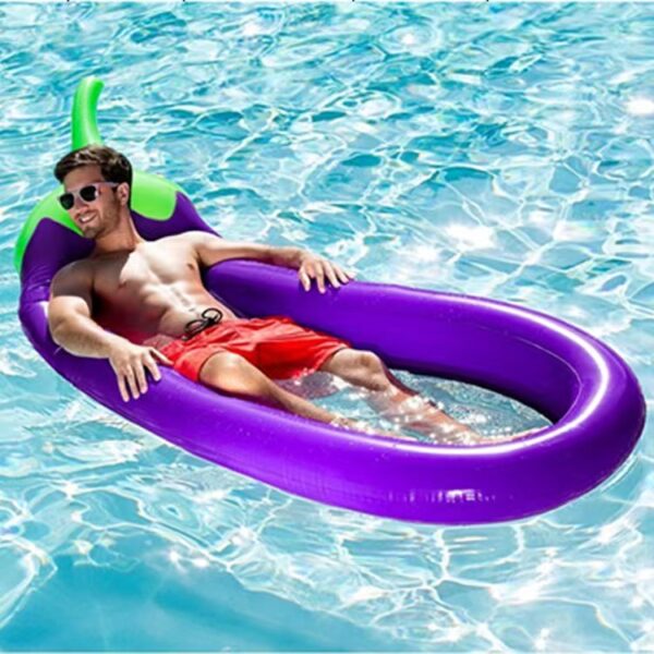 floatingEggplant01 Inflatable Swimming Pool Float Floating Pool Toy- Purple Eggplant - Image 1