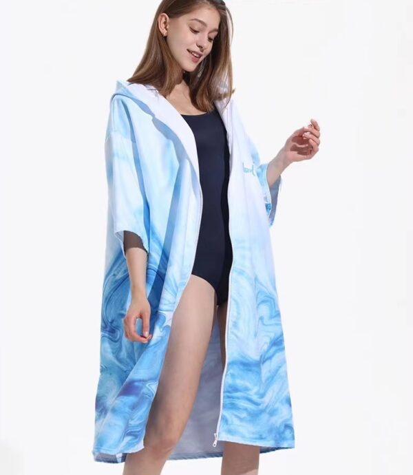 Beach Towel Adult Hoodie Towel Microfiber Quick Dry Sand Free One Size - Image 9